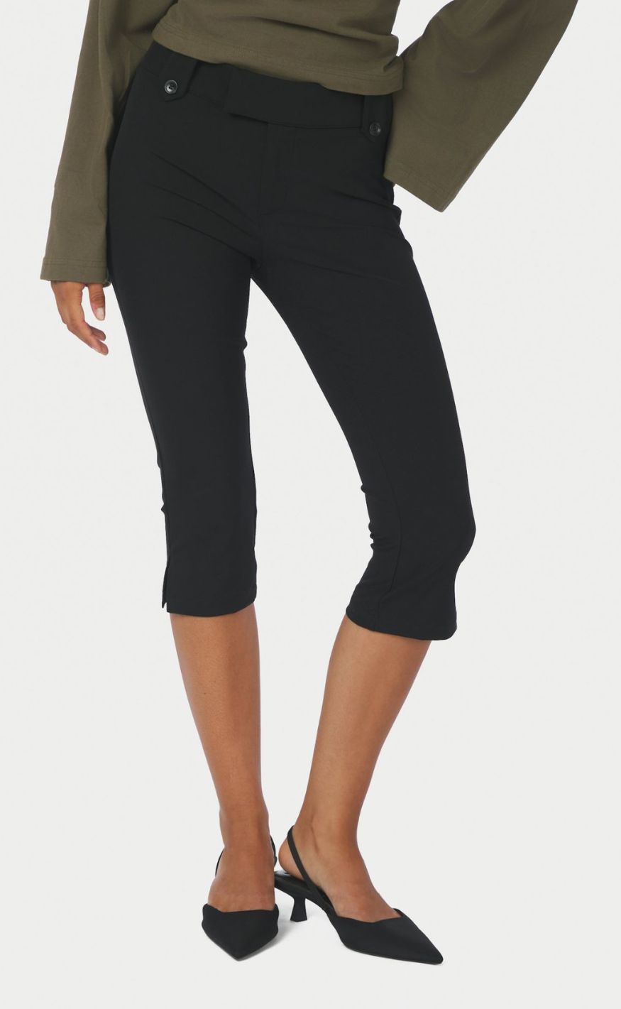 Neo Noir Bukser - Shawnee Capri Stretch - Black