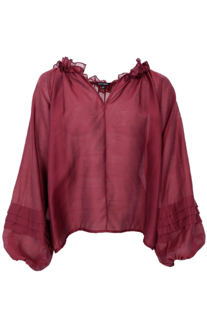 Black Colour Bluse - Linda - Plum