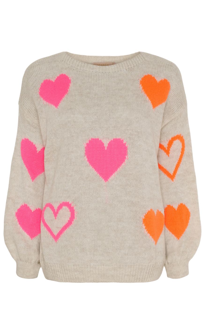 Marta Du Chateau Genser - Amarante Knit - Beige/Pink/Orange