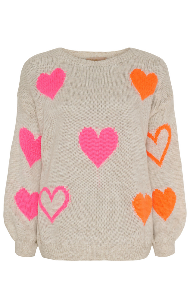 Marta Du Chateau Genser - Amarante Knit - Beige/Pink/Orange