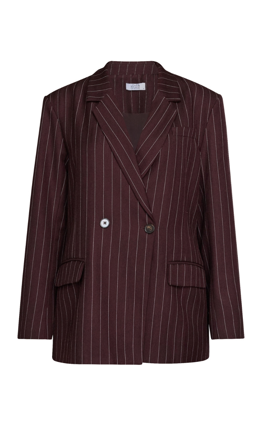 Love & Divine Blazer - Love1648 - Brown Pinstripes