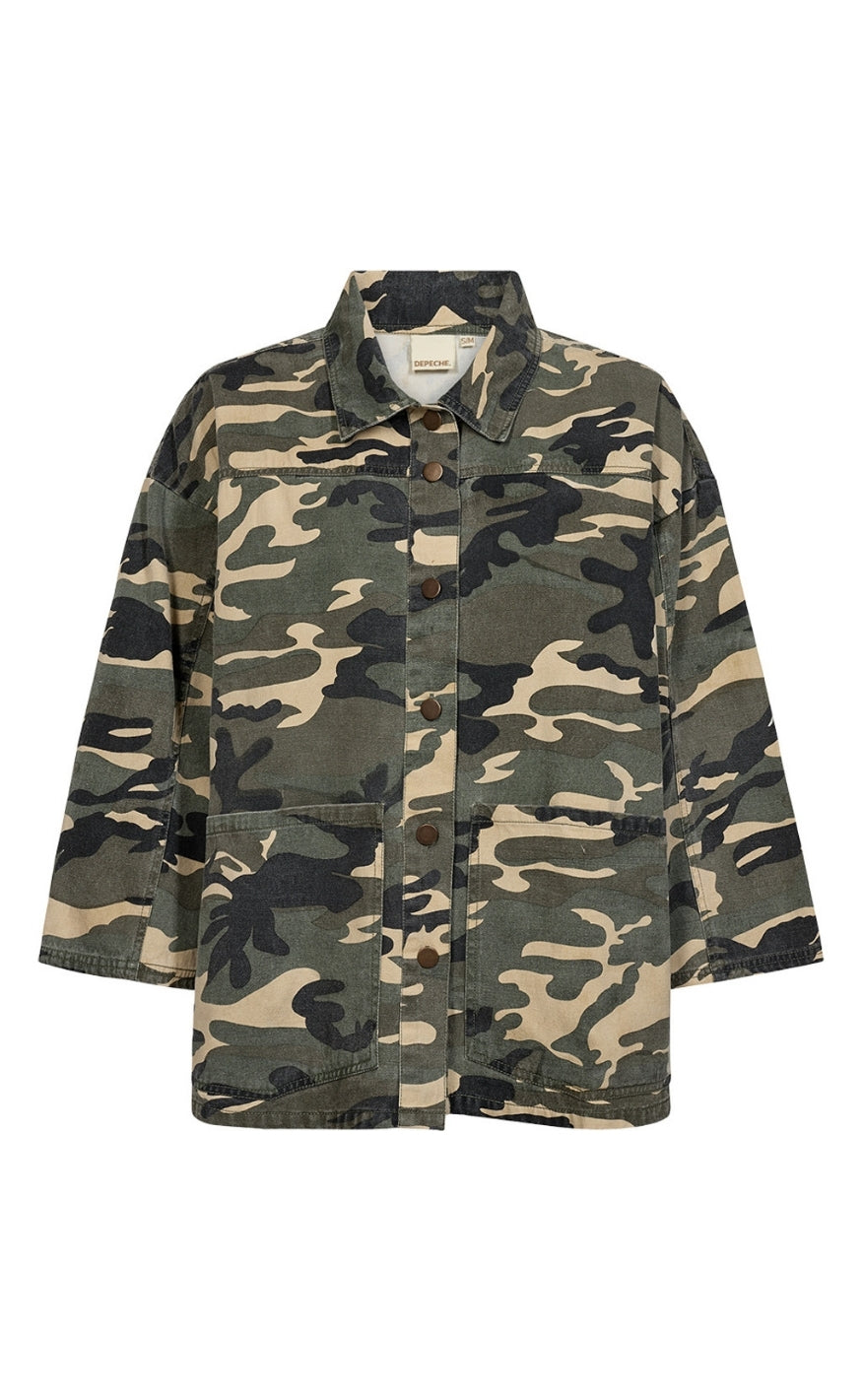 Depeche Skjorte - Tonja - Khaki Printed