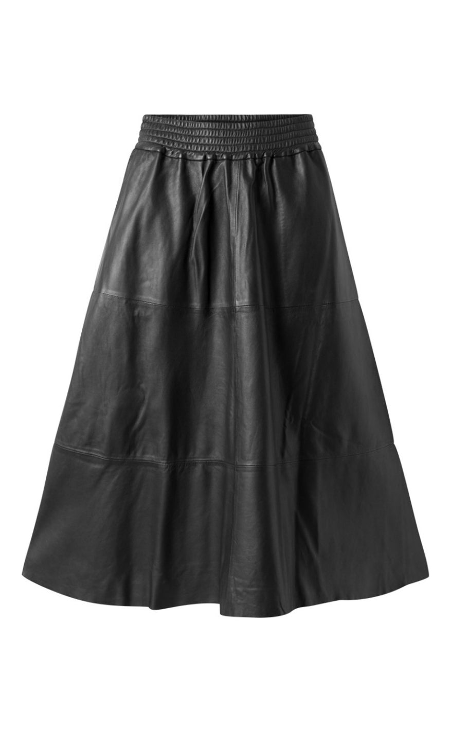 Depeche Skjørt - Evelyn Leather - Black