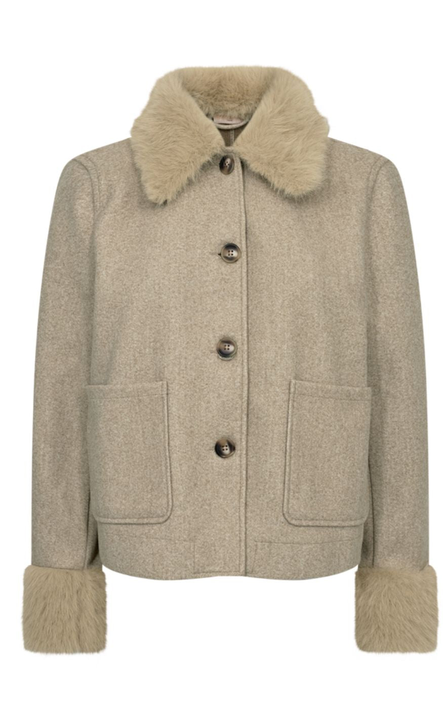 Freequent Jakke - Yanna - Silver Mink Melange