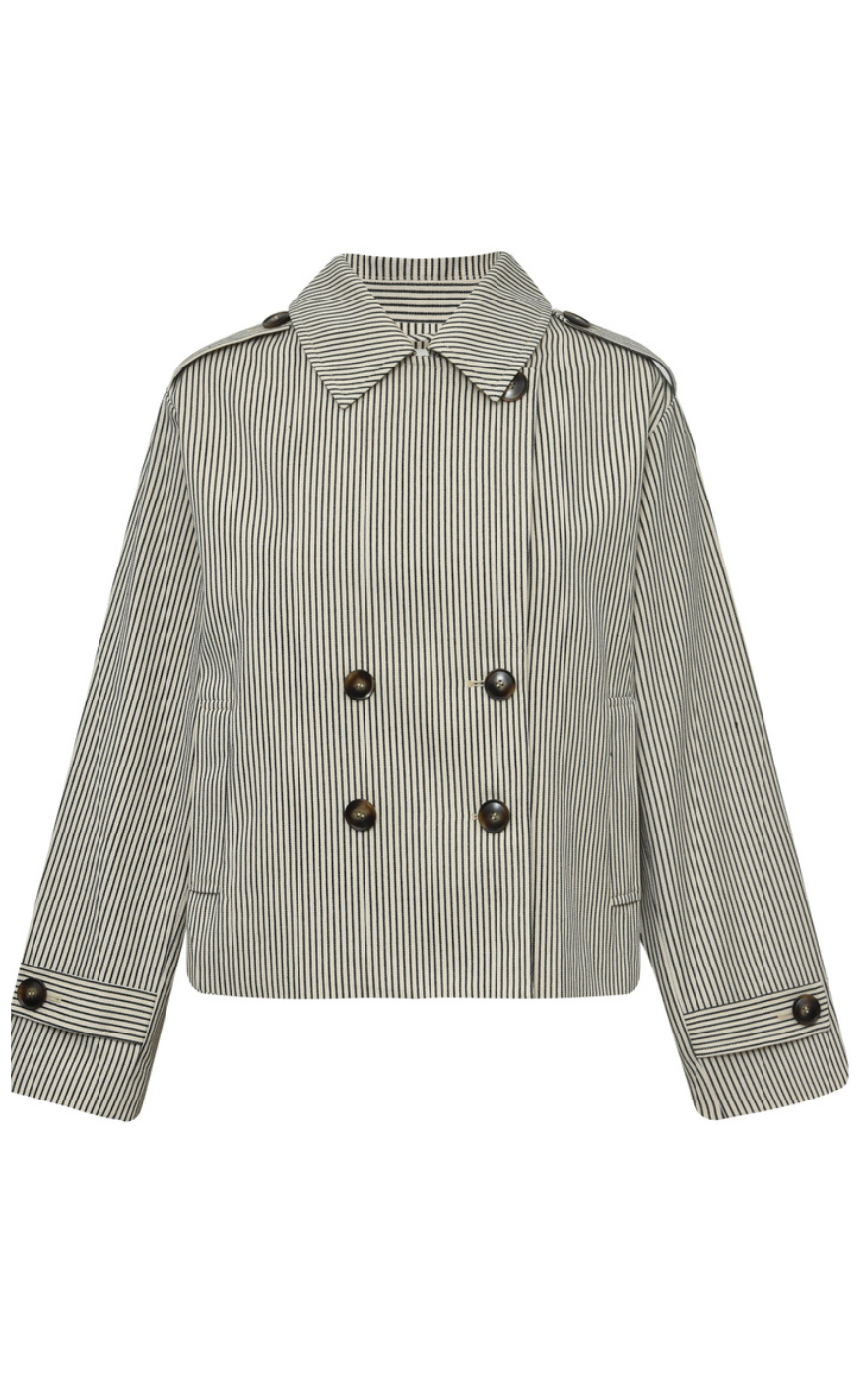 Global Funk Jakke - Becker-G - Black Beige Stripe