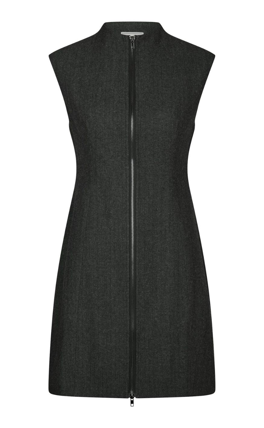 Neo Noir Kjole - Melville Herringbone - Antracit