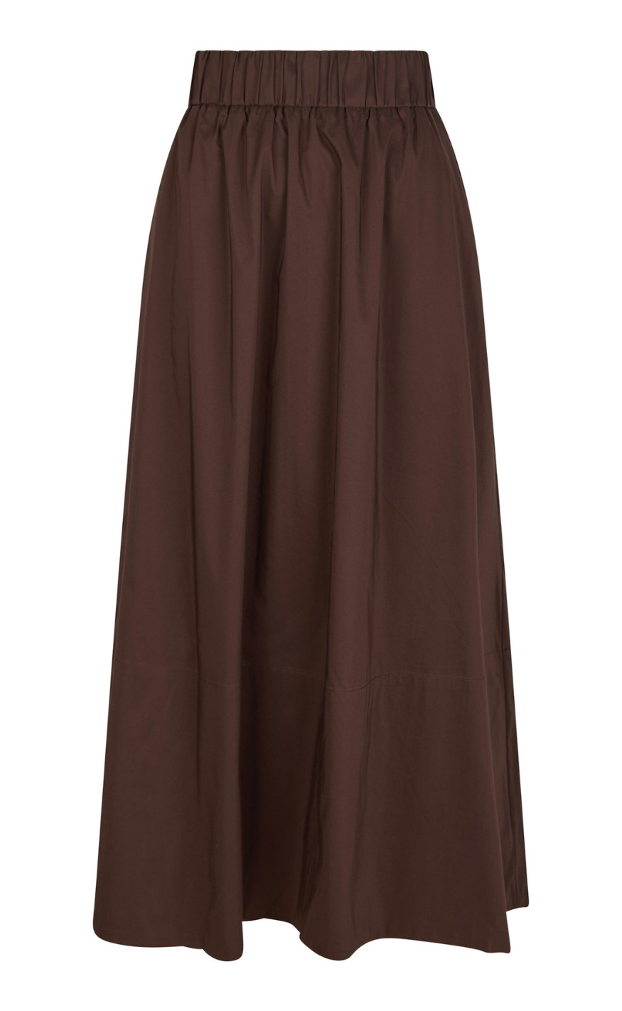 Neo Noir Skjørt - Yara Poplin - Dark Brown