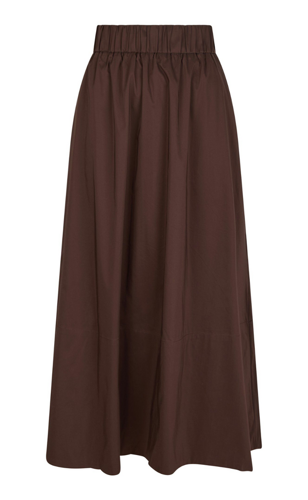 Neo Noir Skjørt - Yara Poplin - Dark Brown