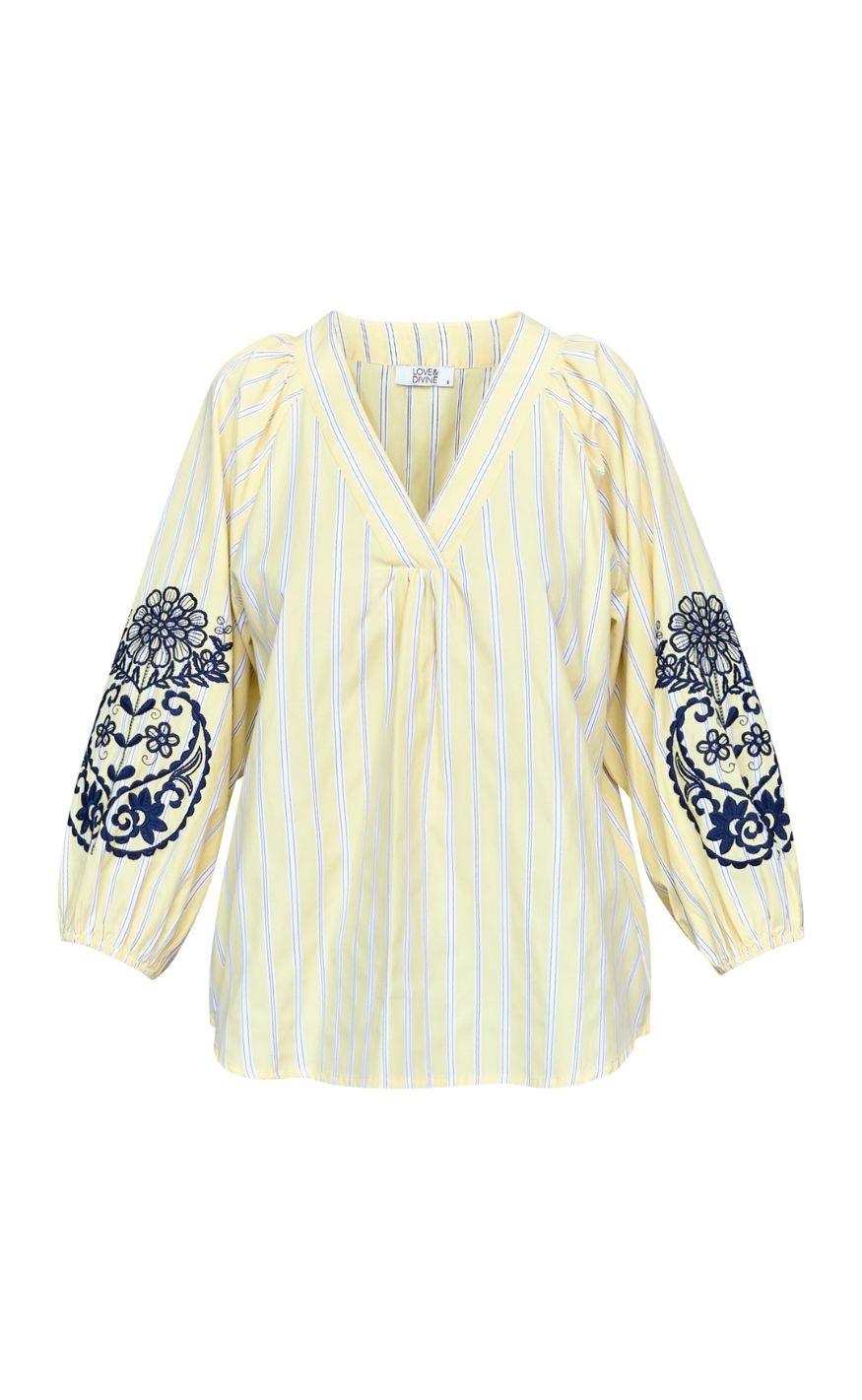 Love & Divine Bluse - Love1597 - Straw Stripes