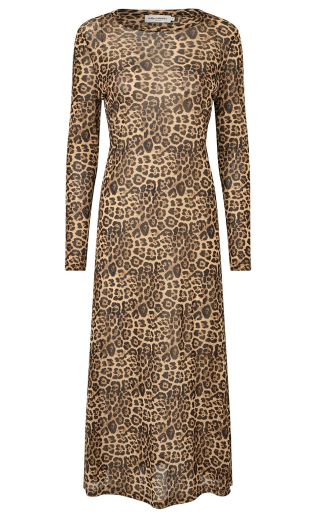 Lollys Laundry Kjole - Logan Maxi LS - Leopard Print