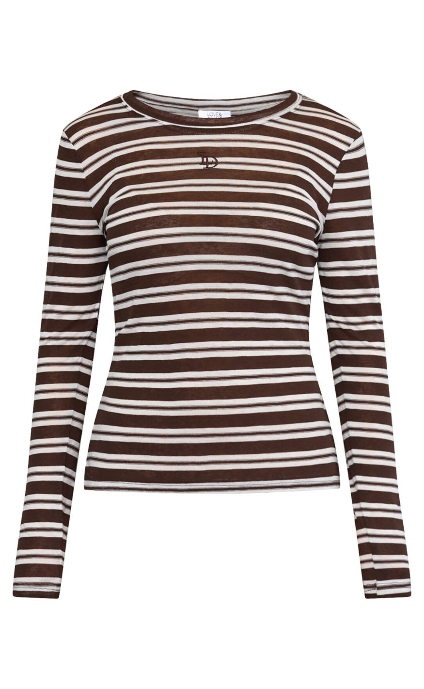 Love & Divine T-shirt - Love1625 - Brown Stripes