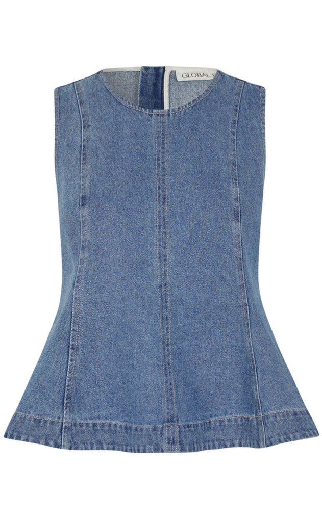 Global Funk Topp - Rihne Peplum-G - Midt Vintage Brushing