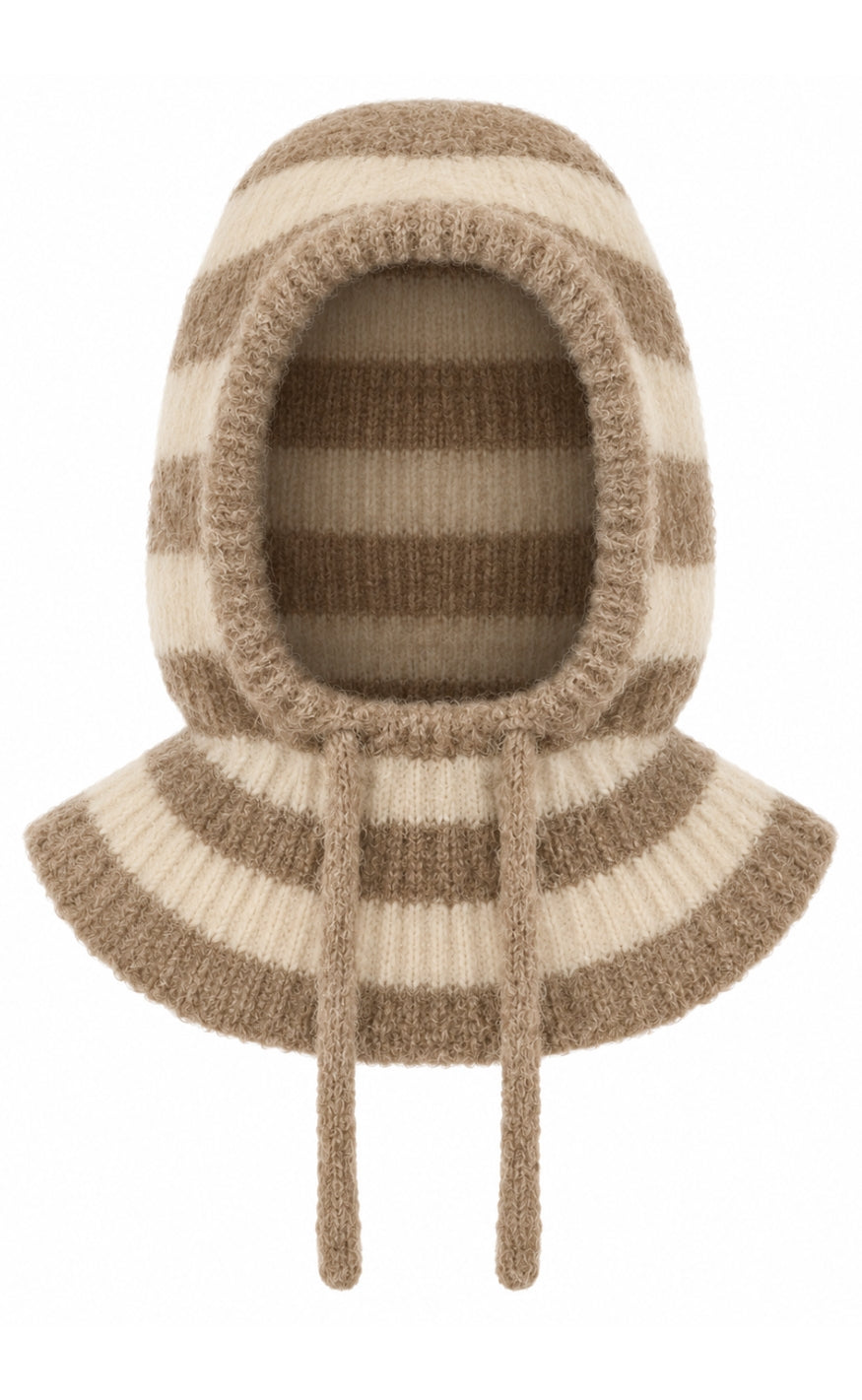 Say INA Copenhagen Balaclava - Cheryl - Latte / Beige Striped