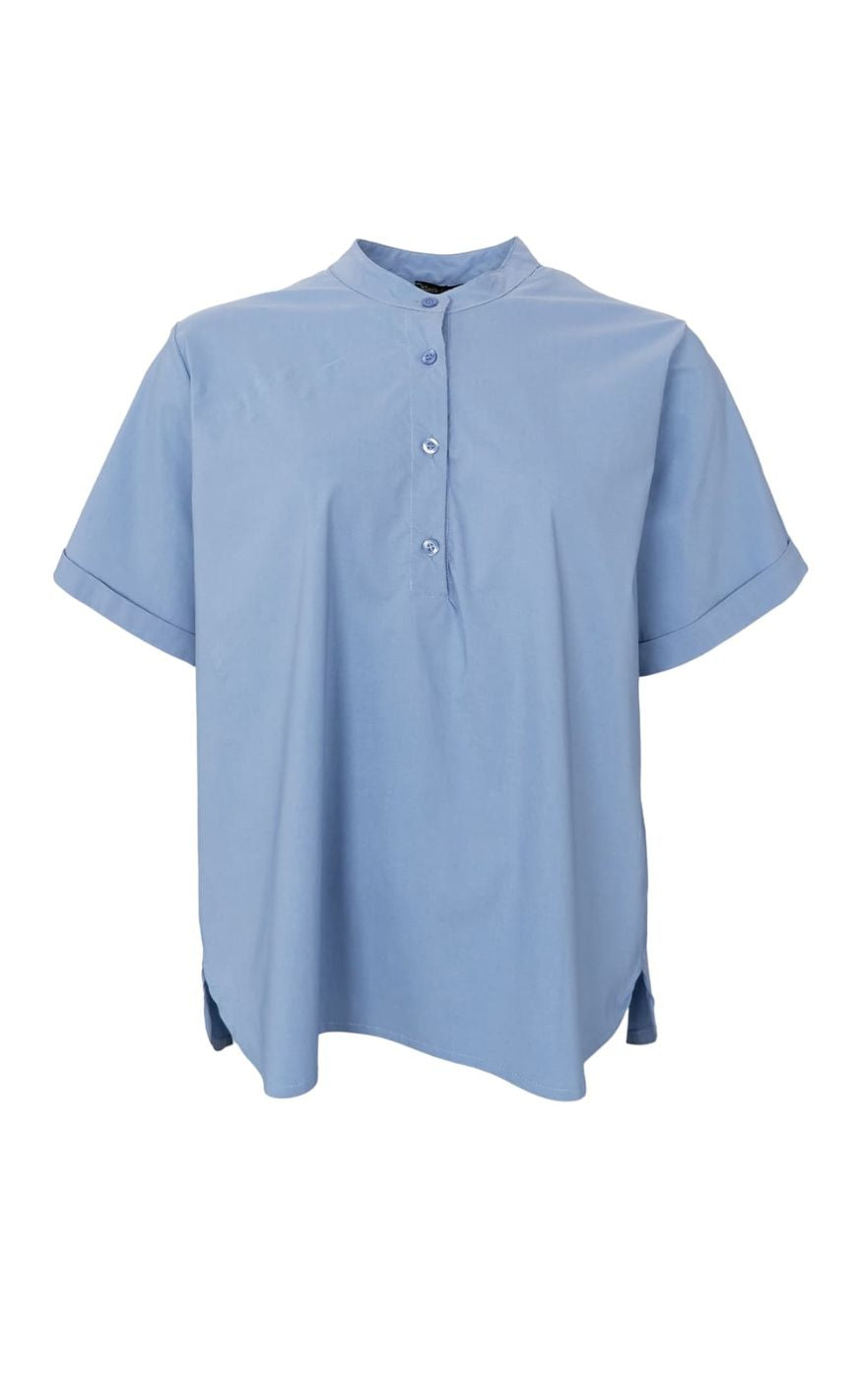 Black Colour Bluse - Davina - Dust Blue