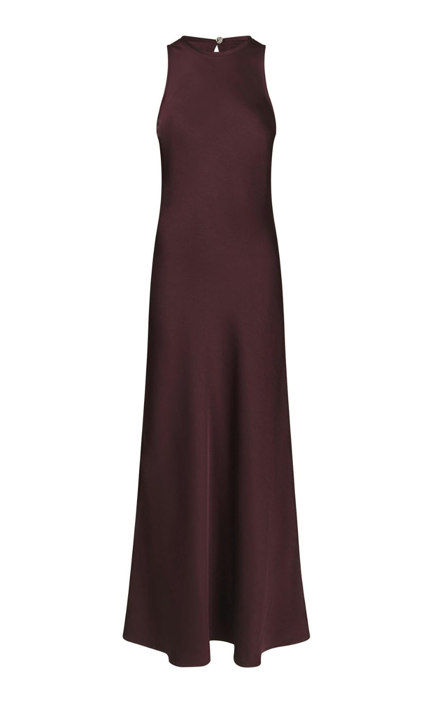 Neo Noir Kjole - Celinie Heavy Sateen - Burgundy