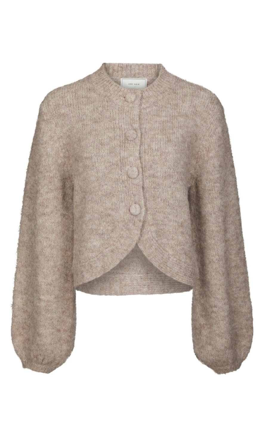 Neo Noir Cardigan - Gio Fluffy Knit - Beige Melange