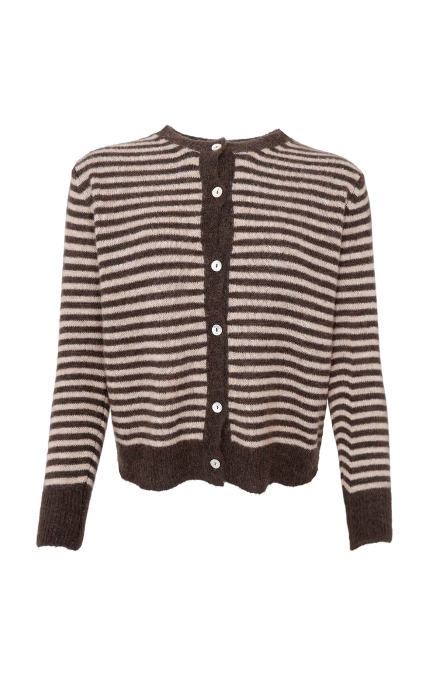 Black Colour Cardigan - Dell - Coffee