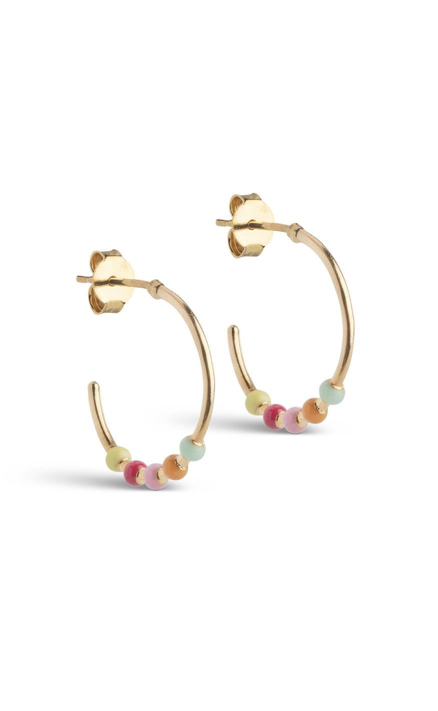 ENAMEL Copenhagen Øreringer - Lola Large Hoops - Rainbow