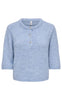 ONLY Strikk - Maggie SS - Dusty Blue Melange/Bling Button