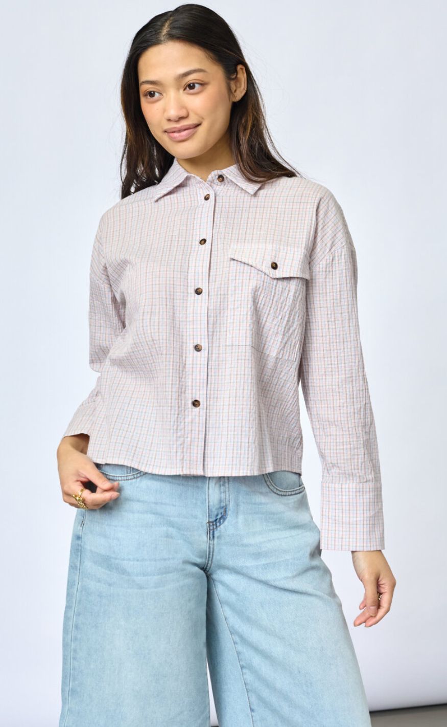 Sisters Point Skjorte - Vibeke-SH - Soft Rose Check
