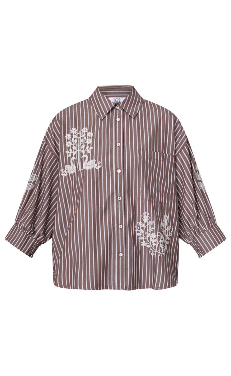 Love & Divine Skjorte - Love1604-3 - Brown Stripes