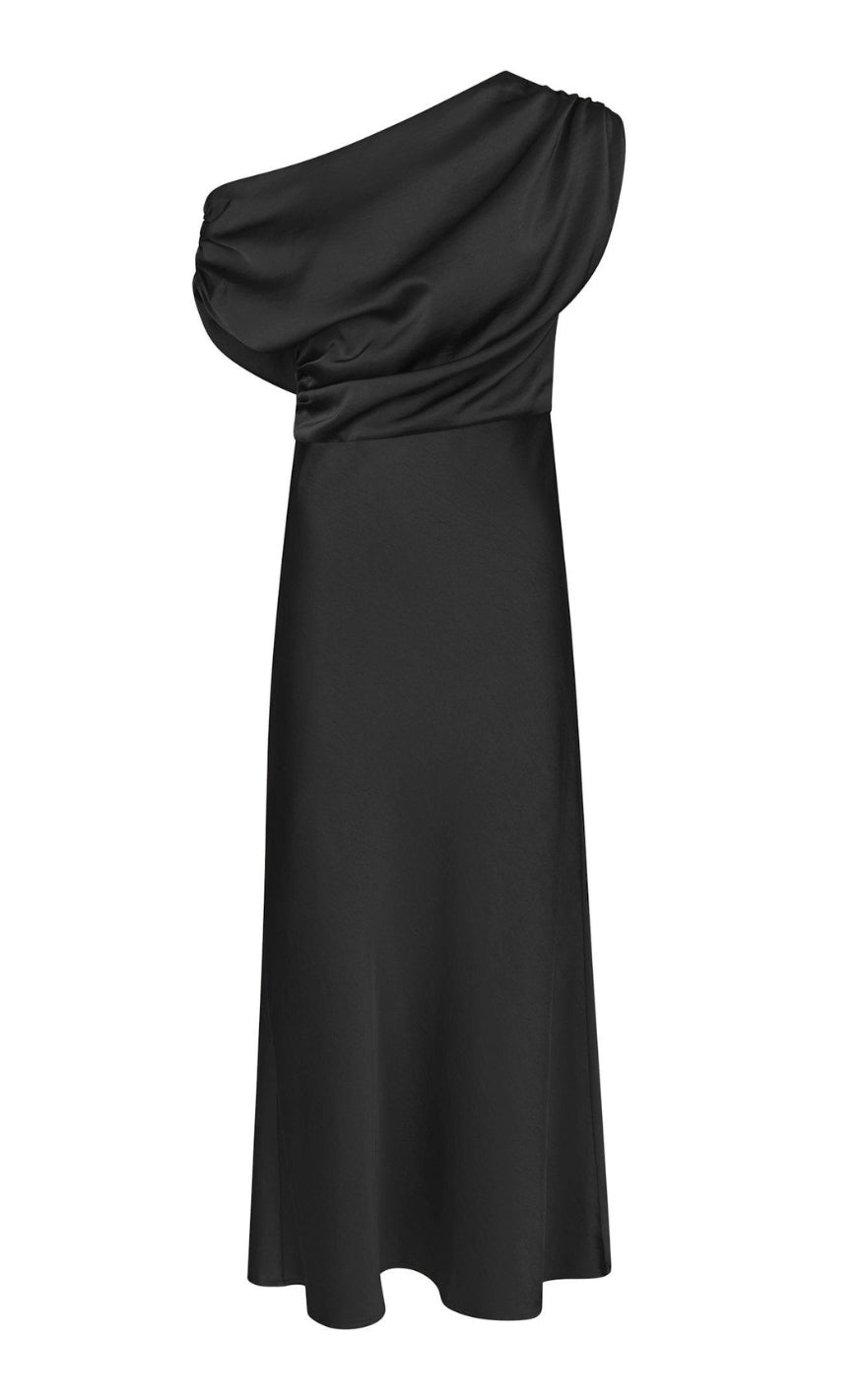 Neo Noir Kjole - Lilith Heavy Sateen - Black