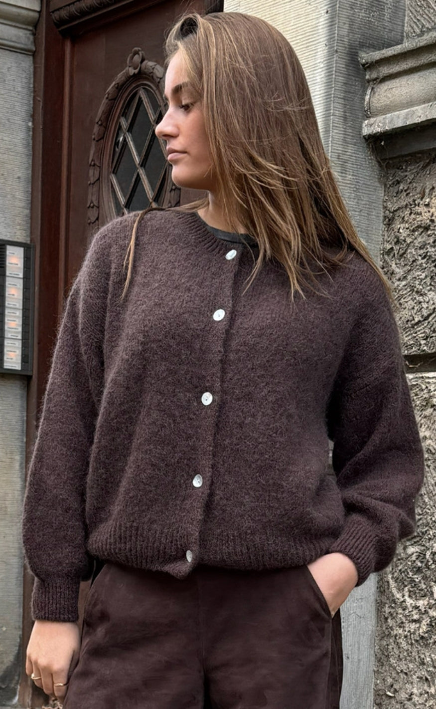 Depeche Cardigan - Sarah Alpaca - Brown