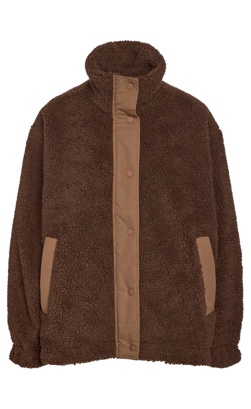 Noisy May Jakke - Mathea Teddy - Chocolate Brown