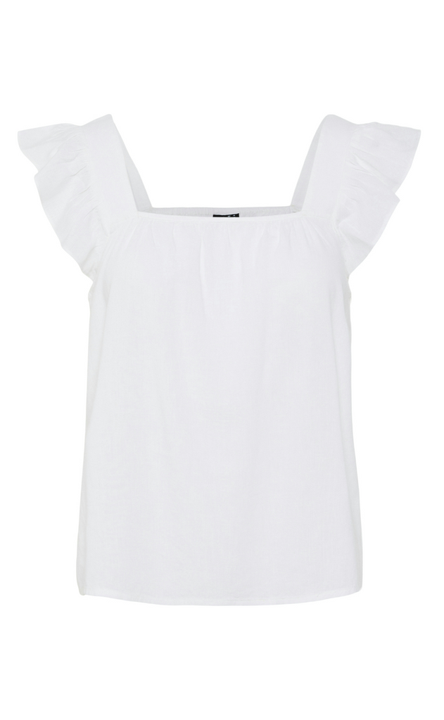 Pieces Topp - Pia - Bright White