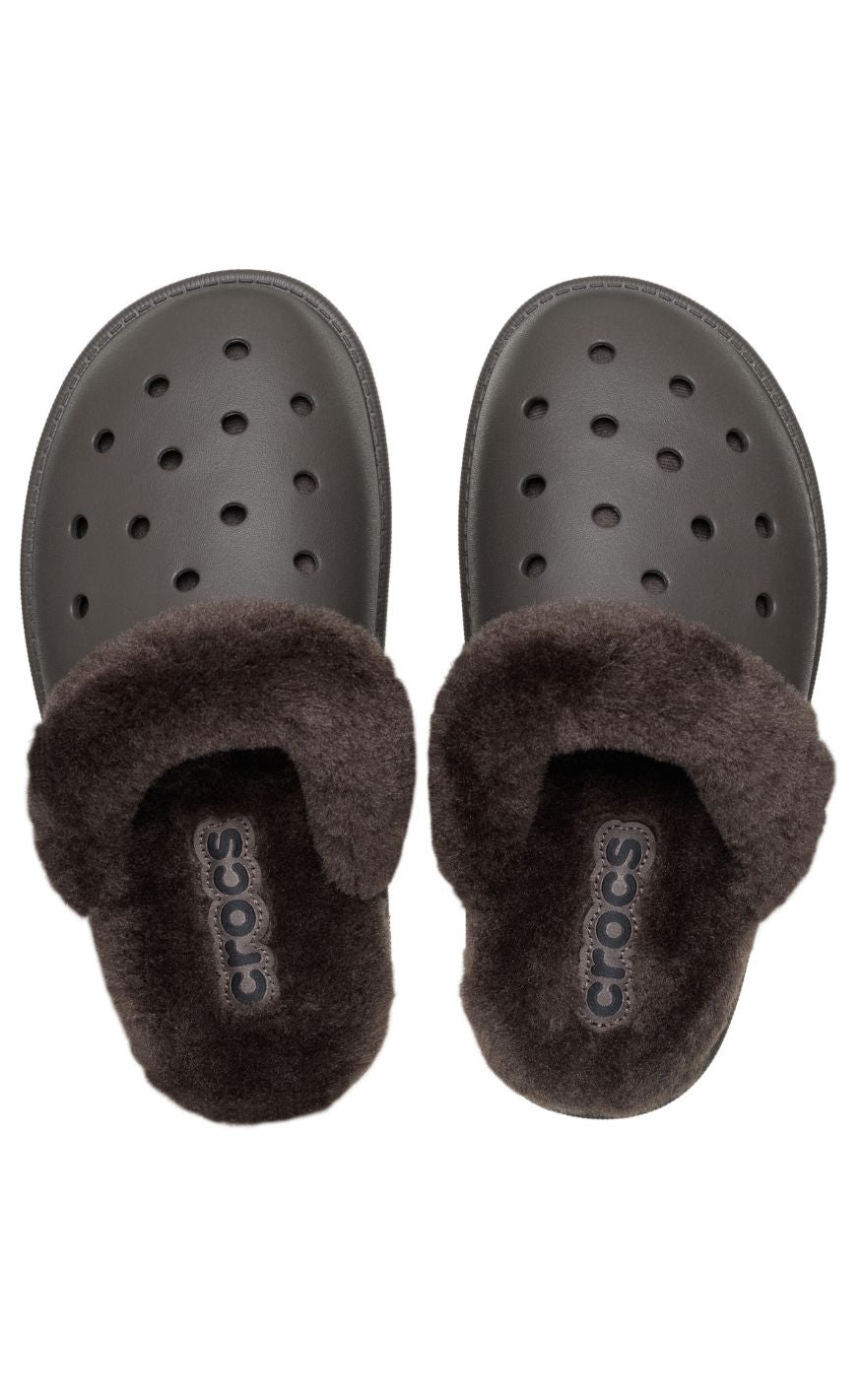 Crocs Træsko - Classic Fuzz Scuff - Dark Cocoa
