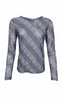 Black Colour Bluse - Kamma Mesh - Grey Tartan