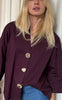 Continue Bluse - Augusta Big Gold Buttons - Bordeaux