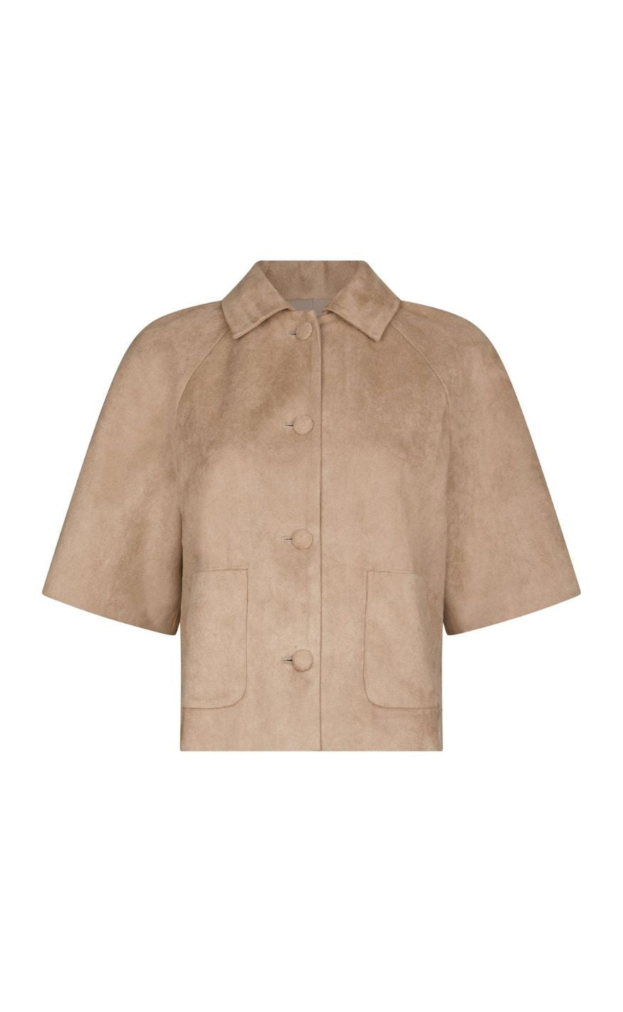 Neo Noir Jakke - Editta Faux Suede - Sand