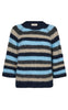 Freequent Strikk - Grslulu Stripe - Navy Blazer w. Chambray Bl Mel