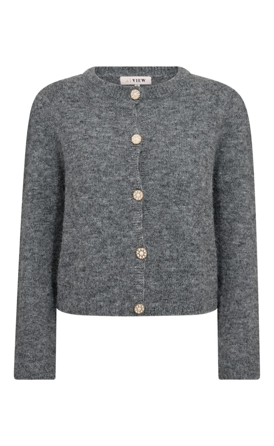 A-View Cardigan - Lissi - Medium Grey Melange