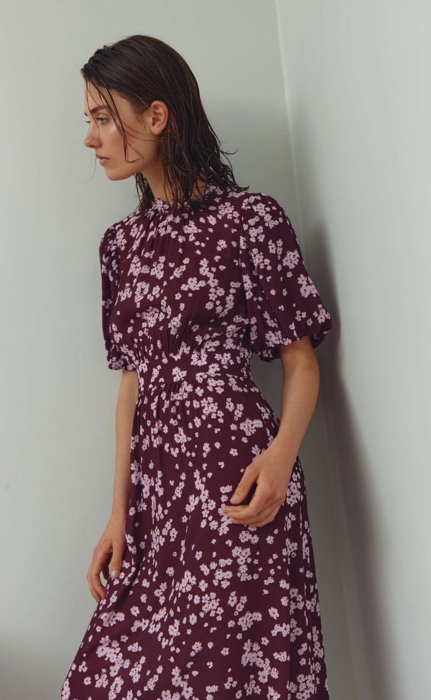 Noella Kjole - Ruth - Deja Burgundy Print
