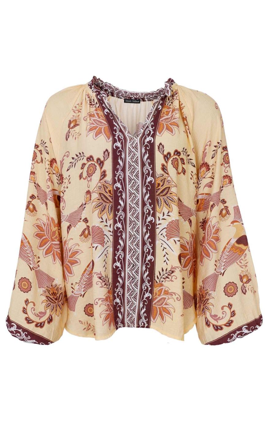 Black Colour Bluse - Guinea - Butter Yellow