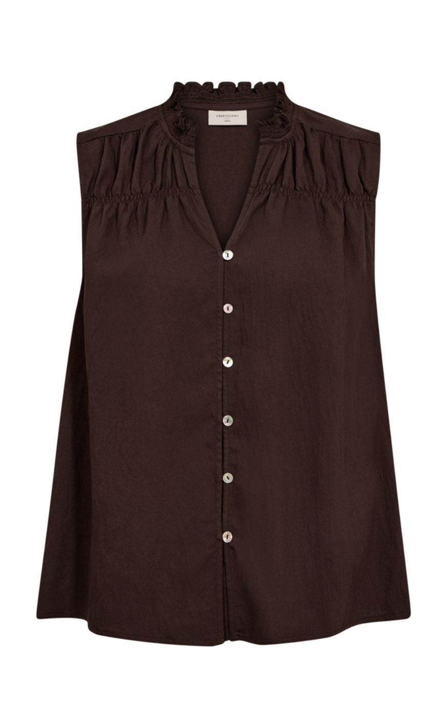 Freequent Bluse - Sally - Coffee Bean