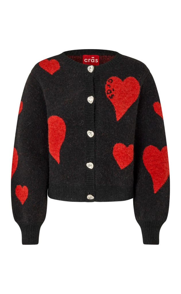 Cras Cardigan - Hearts - Black Hearts