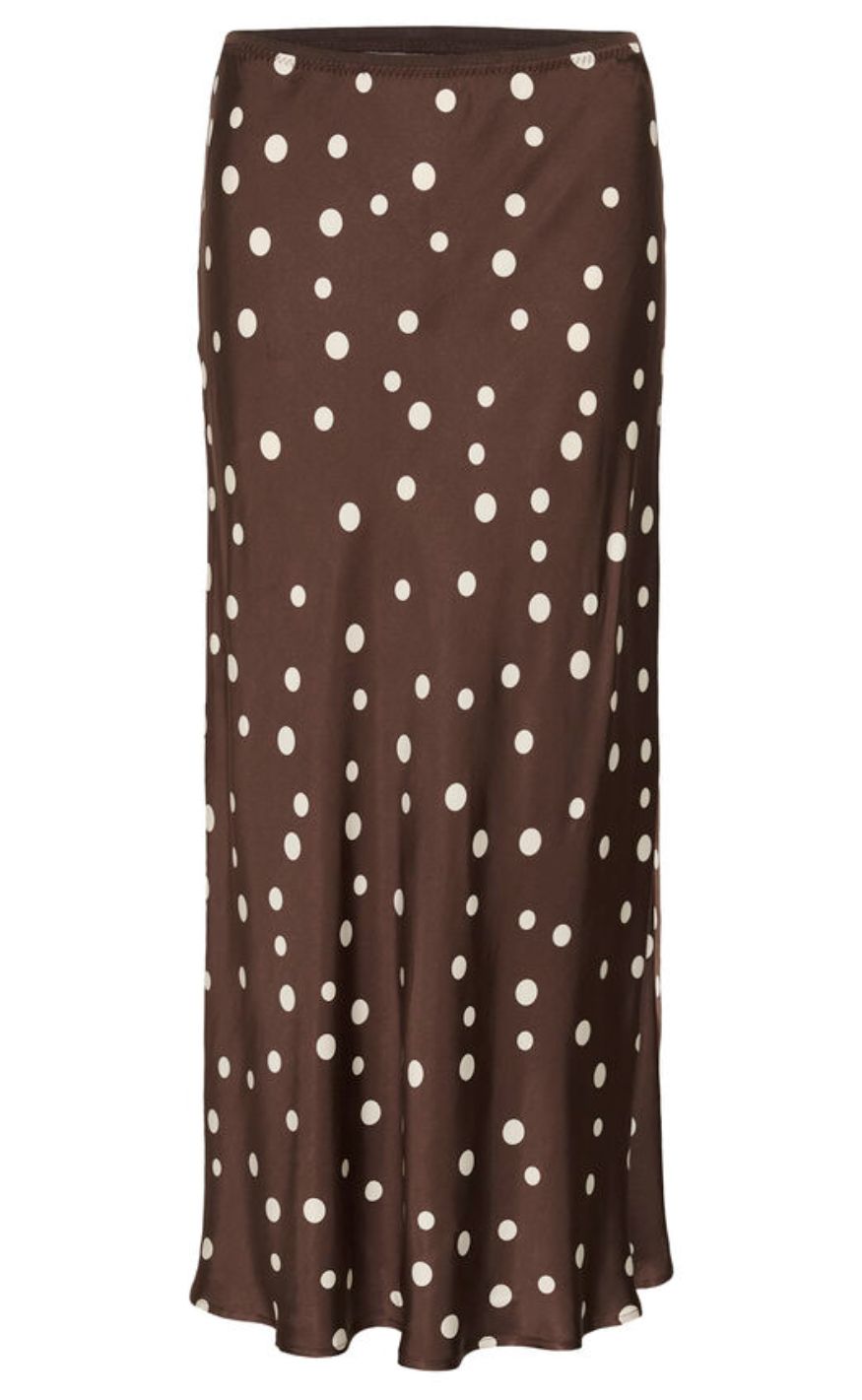 Culture Skjørt - Dotty Berna - Brown/Whitecap Dot