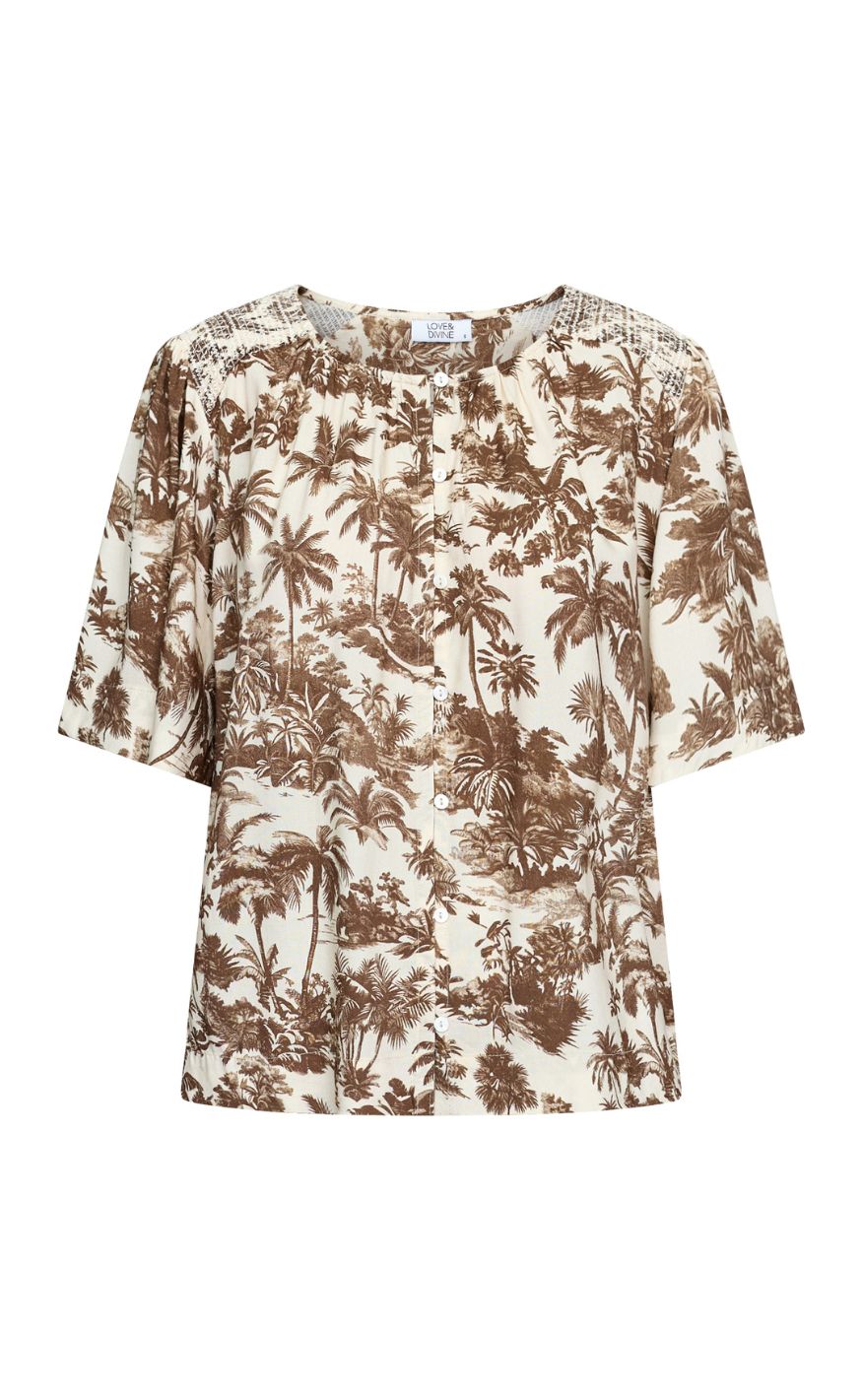 Love & Divine Bluse - Love1579 - Brown Palm