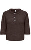 ONLY Strikk - Maggie SS - Coffee Bean Melange/Bling Button