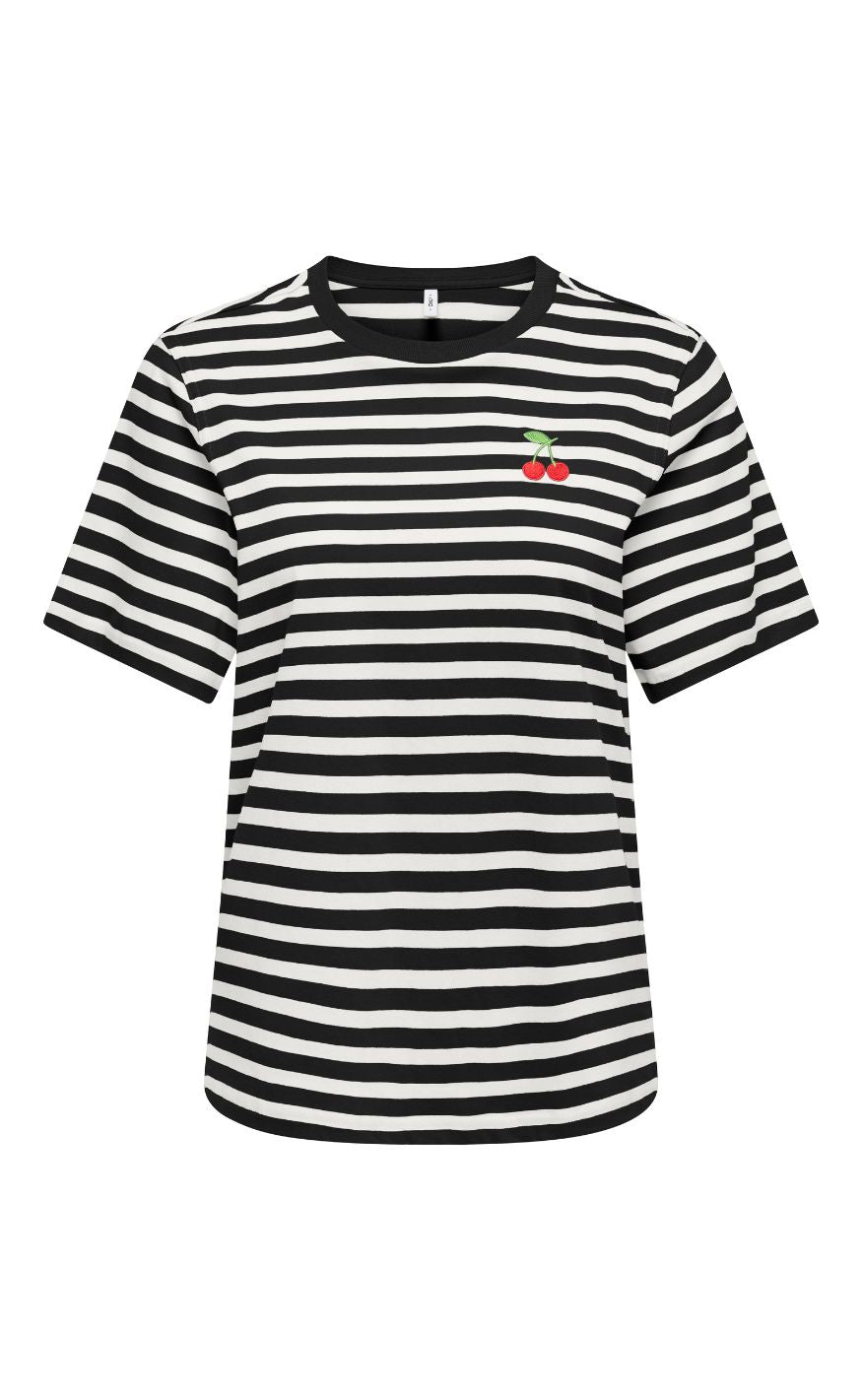 ONLY T-shirt - Livina - Black/ Cloud Dancer/ Cherry
