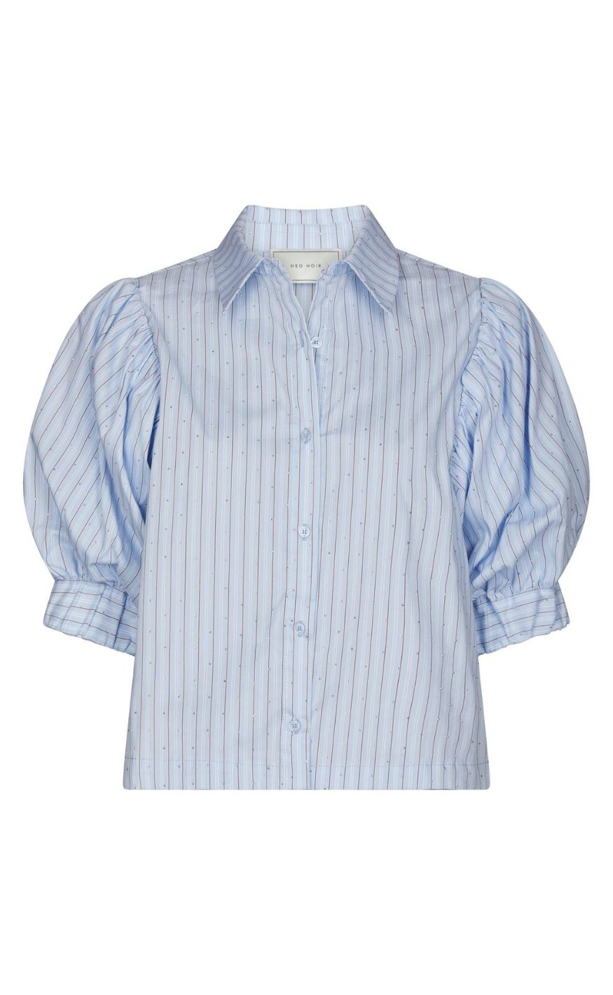 Neo Noir Skjorte - Etta Stripe Stone - Light Blue