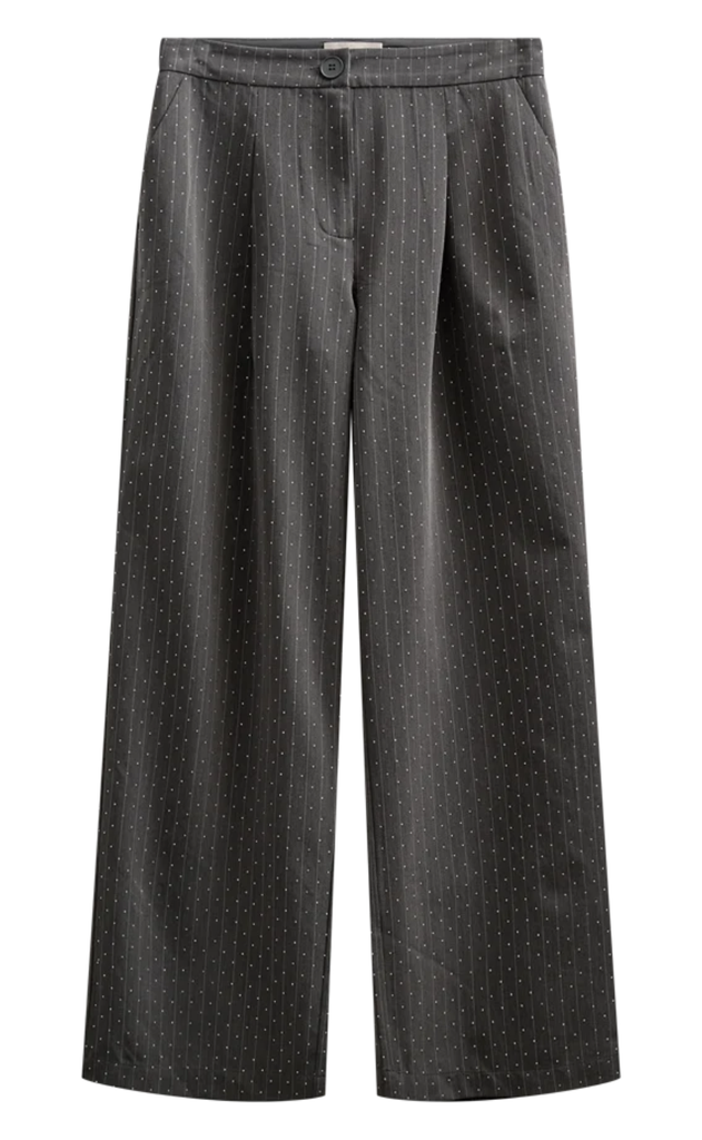 Freequent Bukser - Widy - Dark Grey Mel w Star Off-white