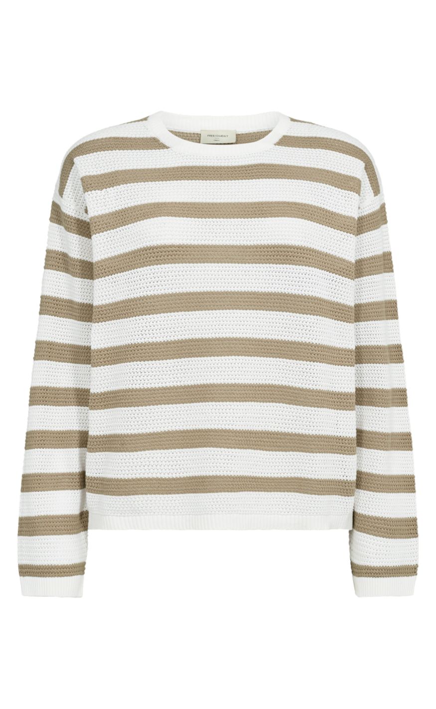 Freequent Genser - Dodo - Star Off-White w. Silver Mink