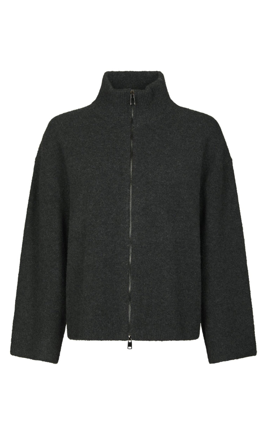 Neo Noir Cardigan - Asley Zip - Antracit
