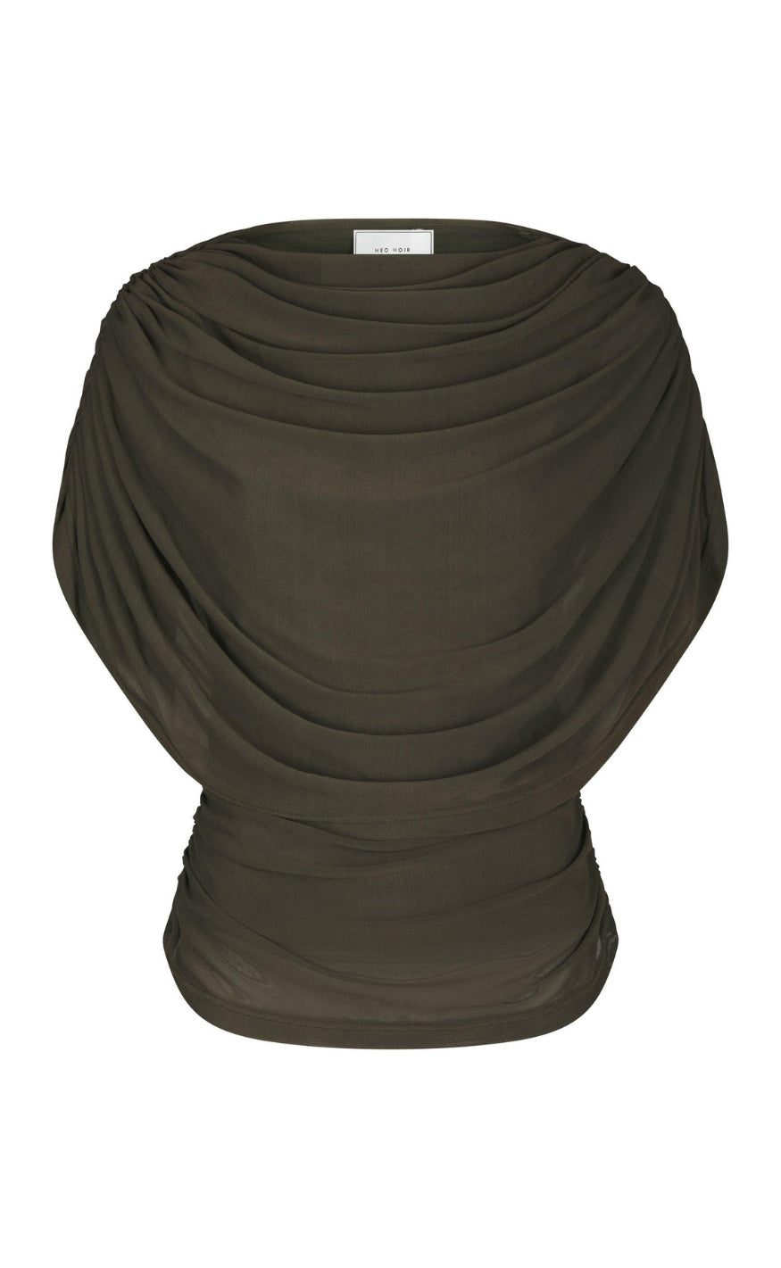 Neo Noir Topp - Cottuna Drapy Mesh - Army