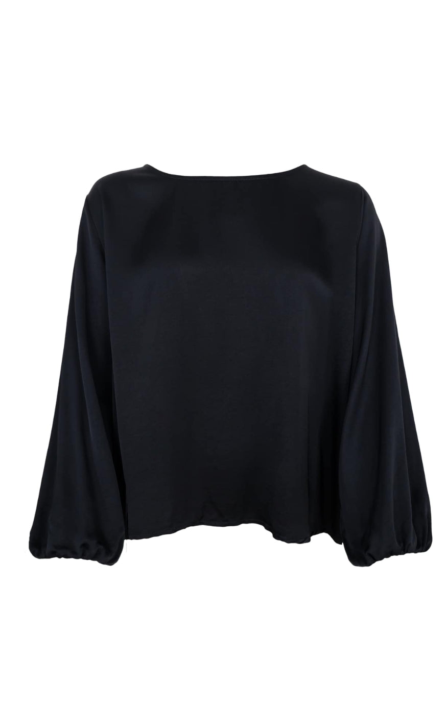 Black Colour Bluse - Mabel LS - Black