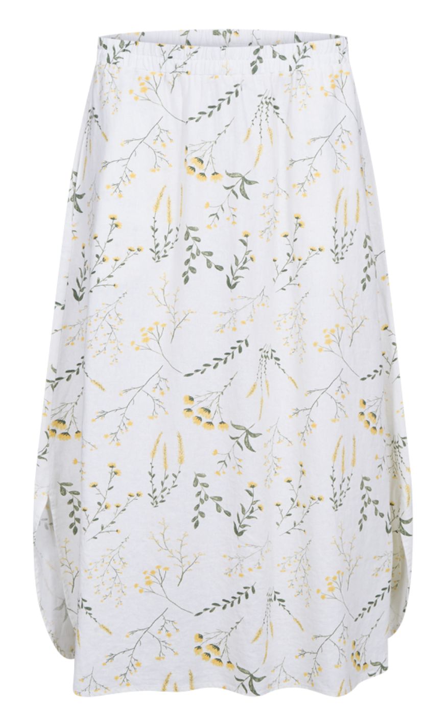 Freequent Skjørt - Laluna - Brilliant White w. Golden Haze